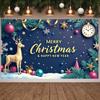 Happy New Year Banner Dark Blue Background Celebration Banner Merry Christmas Banner Christmas Ornament For New Year Celebration