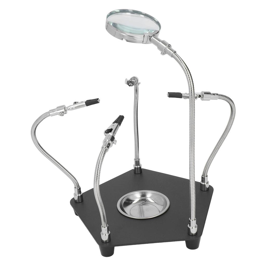 Soldering Holder High Light Transmittance Universal Arm PCB 3 Times Magnification HD Soldering