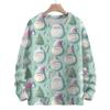 Women's Fashion Round Neck Casual Long Sleeve Christmas Cute Printed Woolen Knit Top