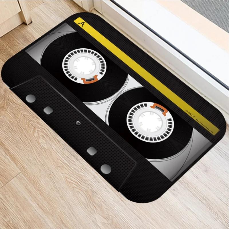 Retro Music Tape Pattern Doormat Home Decor Anti-slip Carpets Kitchen Bedroom Entrance Soft Floor Mat Washable Foot Mats