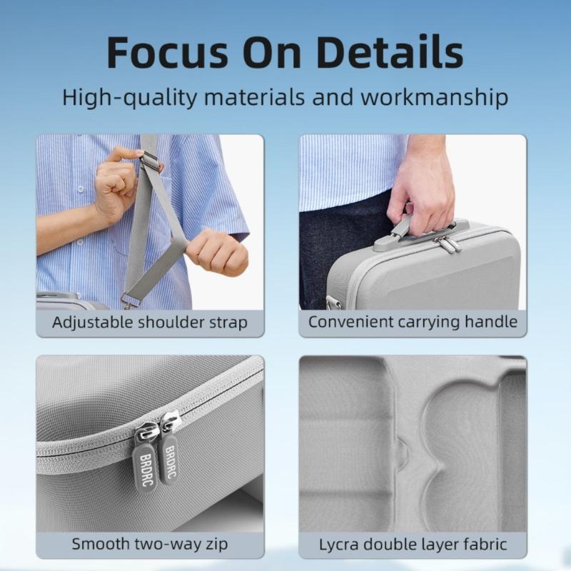 Portable Drones Carrying Case With Inner Compartments, Water Resistant For Drones, Lightweight Design Handbag