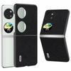 For Huawei Pocket 2 Cross Texture Phone Case Genuine Cow Leather Back Shell