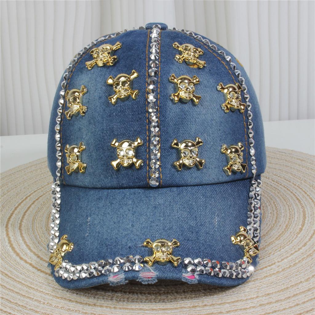 Fashionable Multiple Styles of Glittering Sequin Frayed Denim Baseball Caps, Suitable for Street Performances and Daily Outings