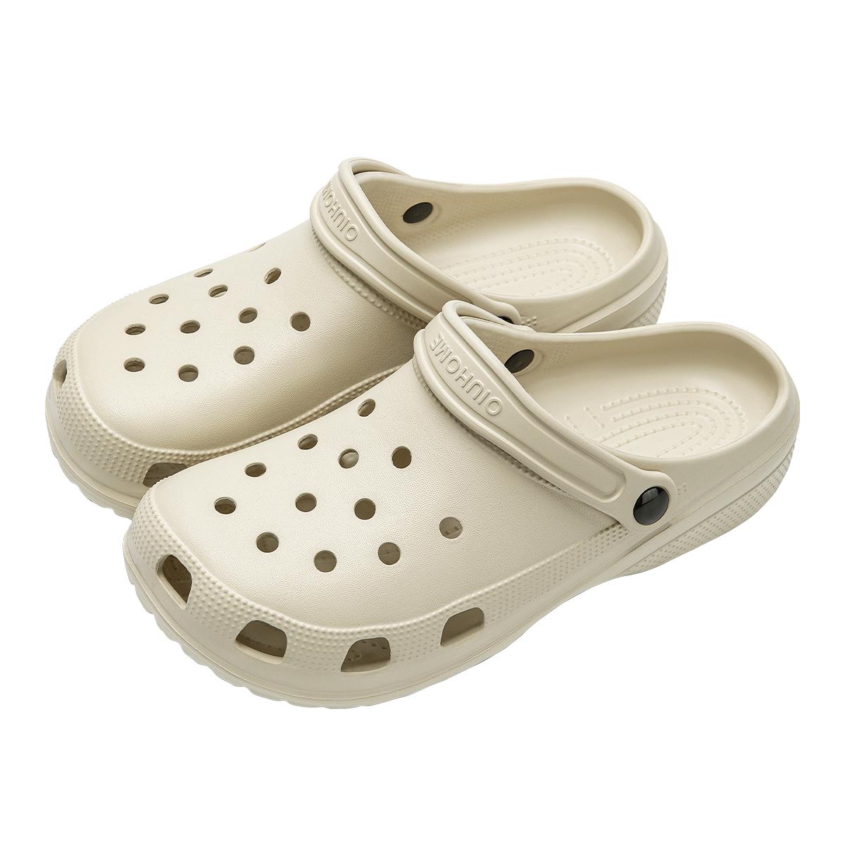 

Платформа Жіночі Клоги Взуття Пляж Сад Товста Підошва Сандалі Мода Легкі Нековзкі Домашні Вуличні Чоловічі Взуття з Отворами 36-37 бежевий