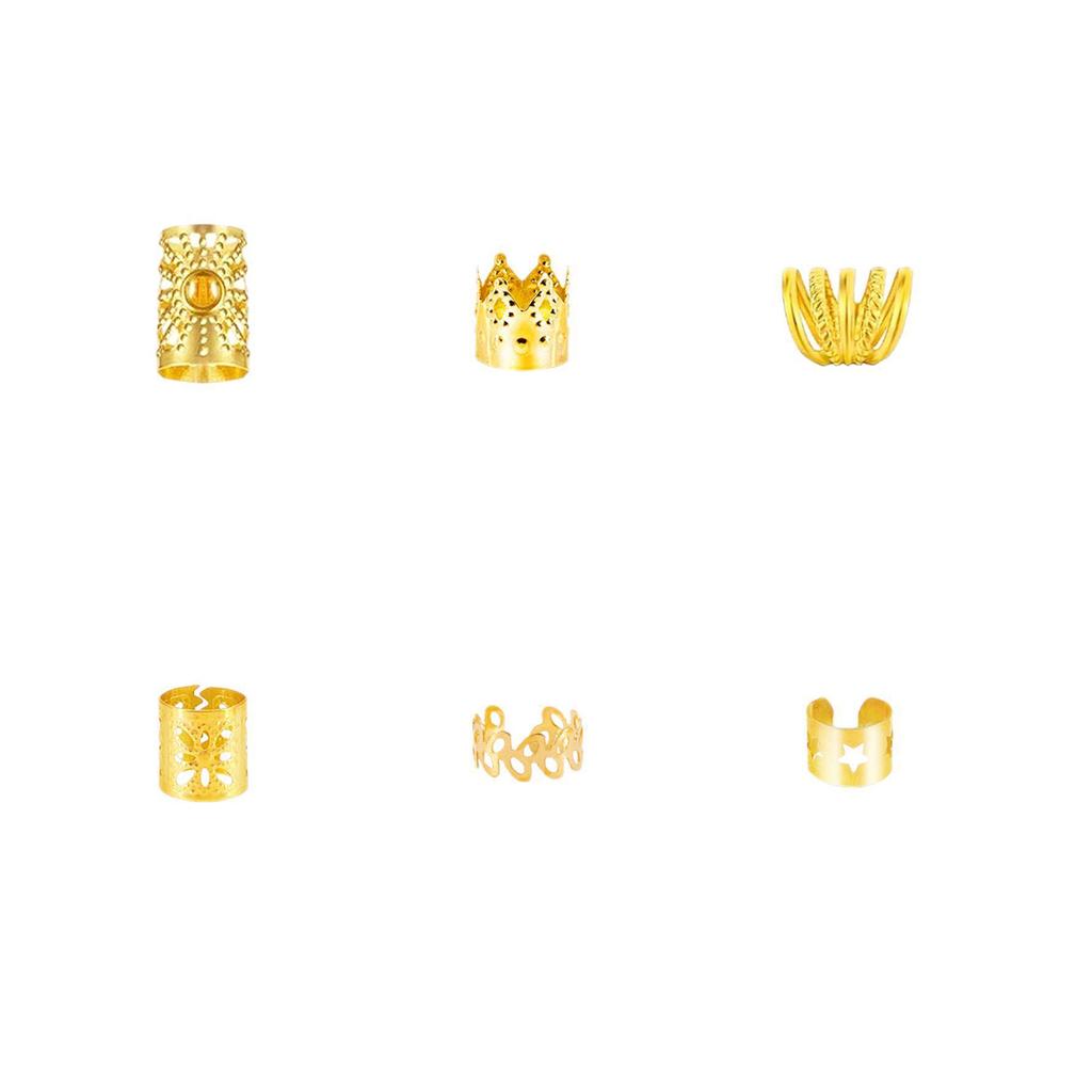 60pcs Hollow Dreadlock Hair Rings - European & American Popular Style