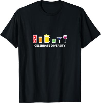 Rainbow LGBT Drinking Celebrate Divesity Beer Shirt T-Shirt