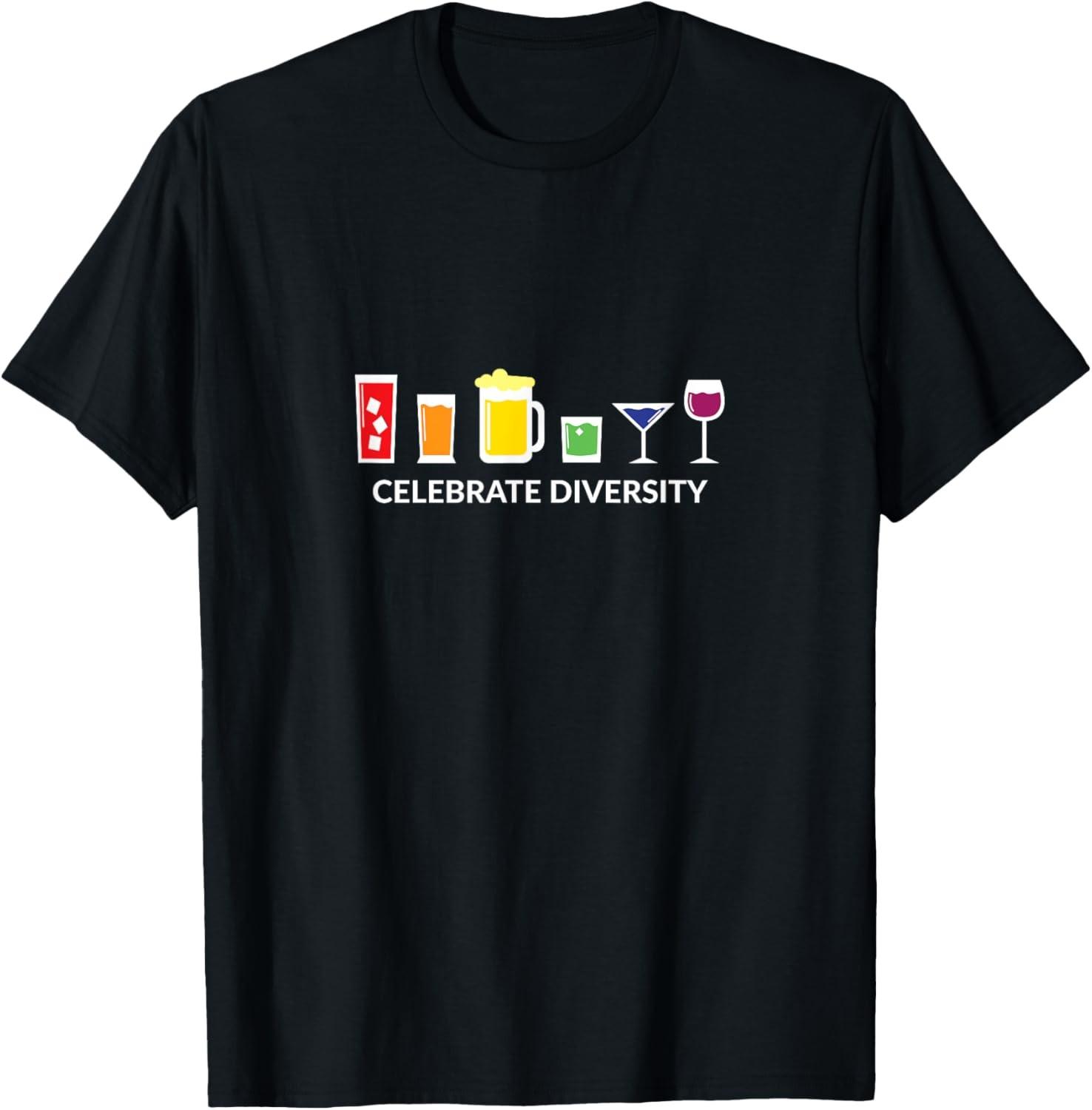 

Rainbow LGBT drinking Celebrate divesity beer shirt T-Shirt 5XL різнокольоровий