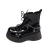 Queen Fan Schwarz Premium Dicksohlige Britische Martin Boots Damen 2025 Neu Sommer Rock Stiefeletten