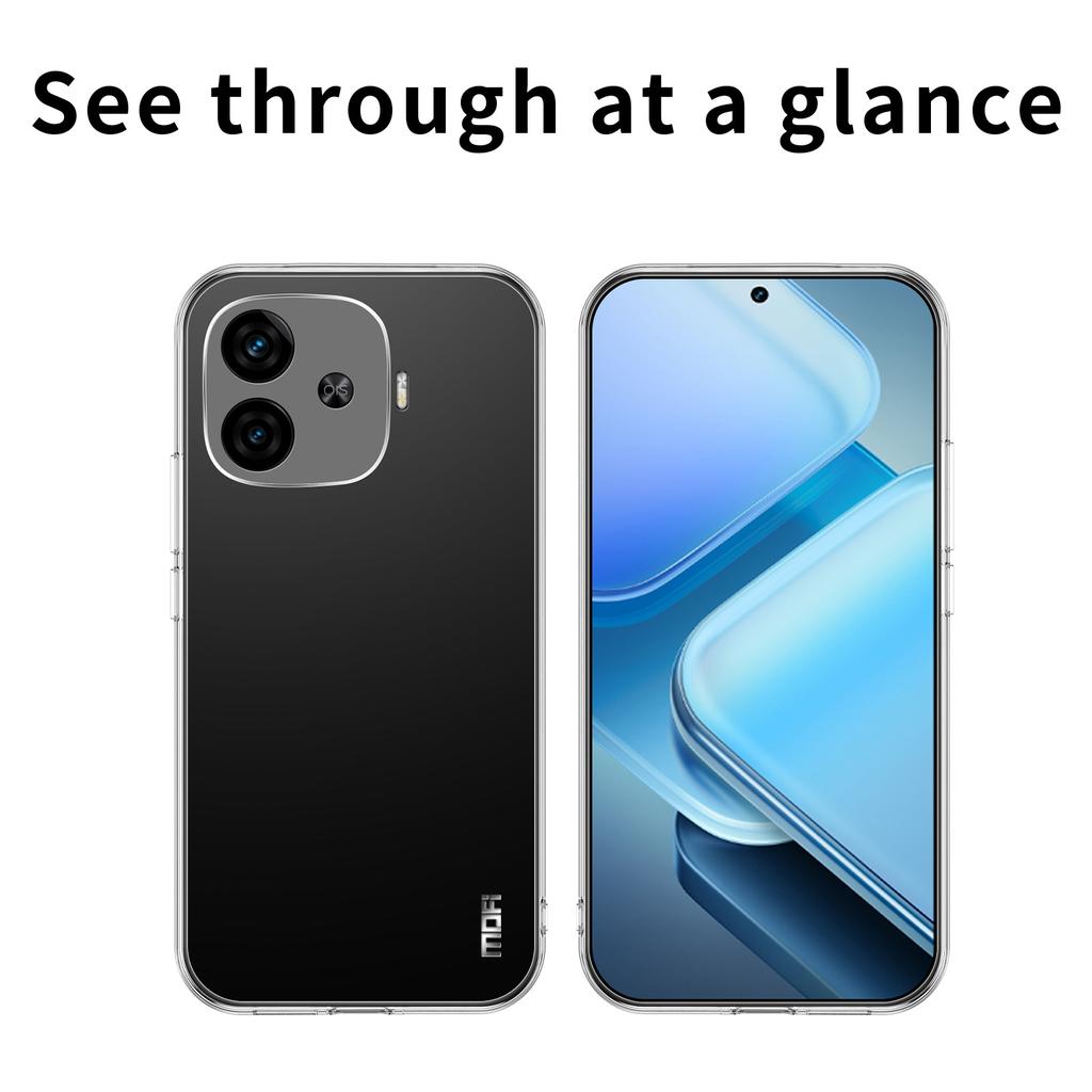 MOFI For vivo iQOO Z9 Turbo 5G Case Flexible TPU Phone Cover Transparent