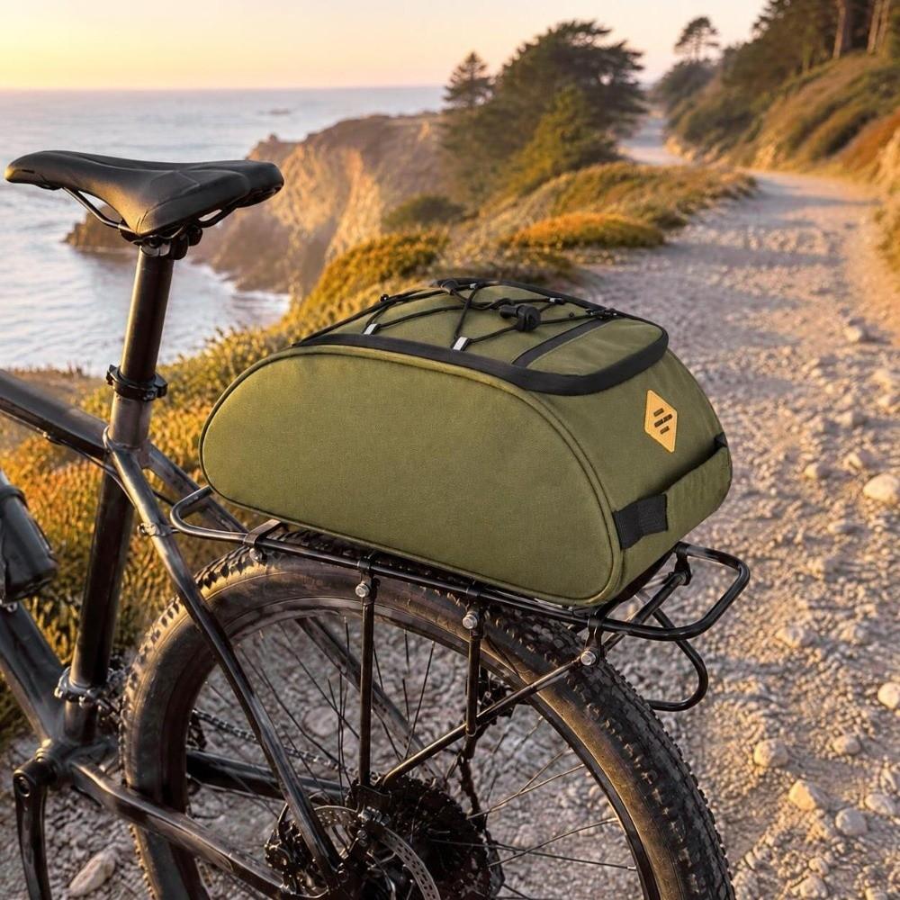 Oxford Cloth Bike Trunk Bag 8L Capacity Rear Rack Bag Durable Bike Storage Bag  City Bike Use