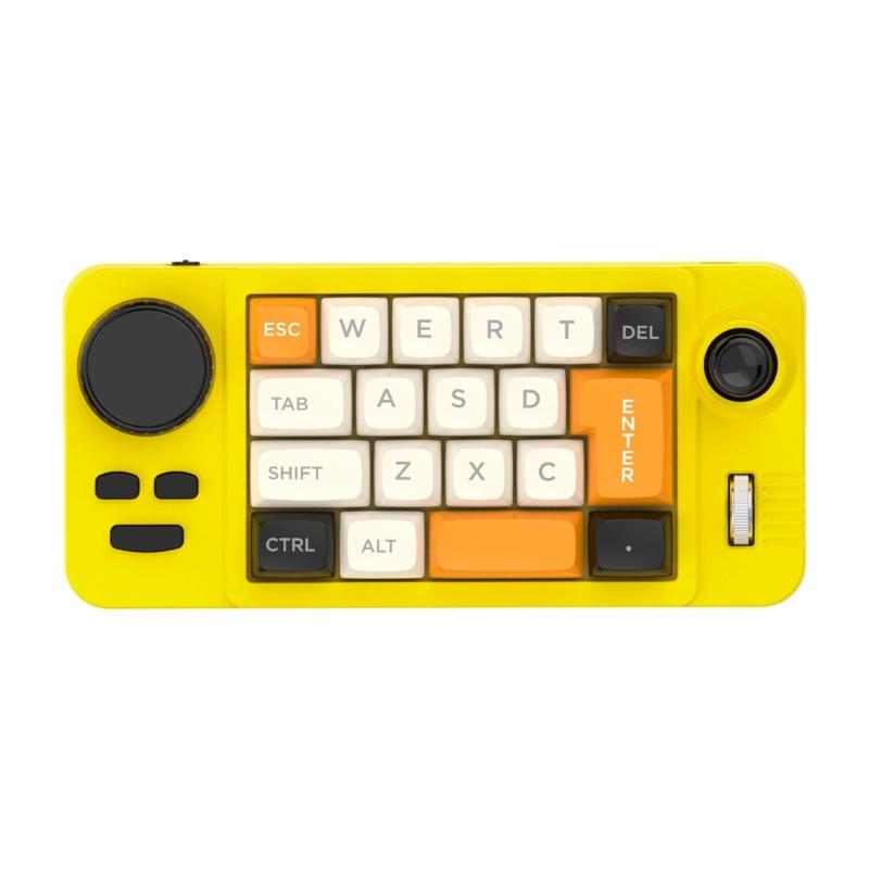 Farbbeleuchtete 19-Tasten Mini-Gaming-Tastatur Anpassbarer Joystick Doppel-Makro-Rad Hot-Swap-fähige Schalter