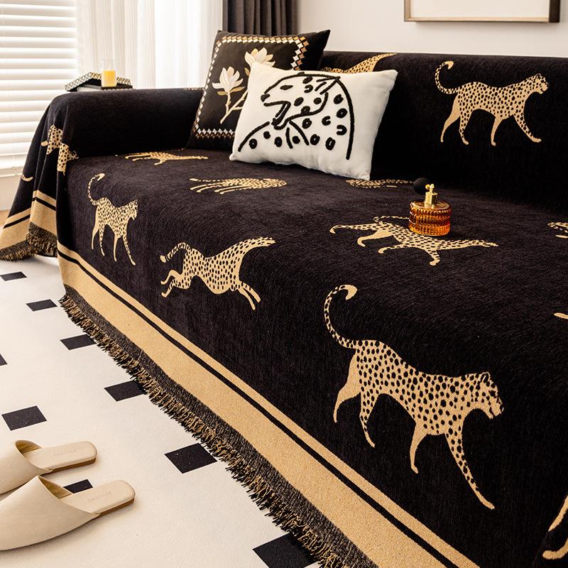 Leopard Sofa Cover For Living Room Stylish Design Ideal For Home Decor And Furniture Protection Cat-Scratch-Proof