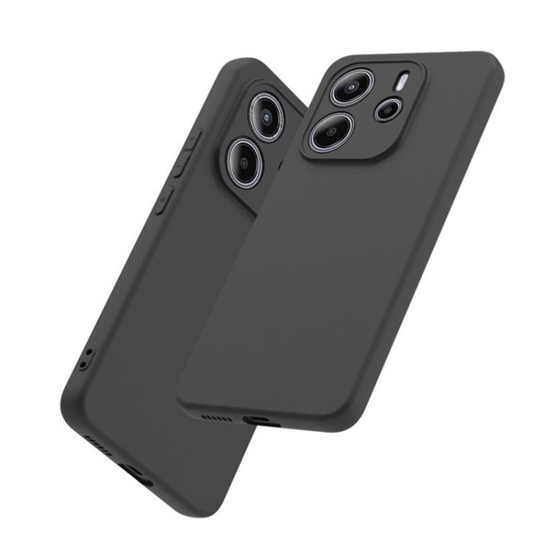 For Xiaomi Redmi Note 14 4G (164.84x78.15x8.16mm) TPU Case WANLONFENG MS Series Matte Back Cover with Tempered Glass