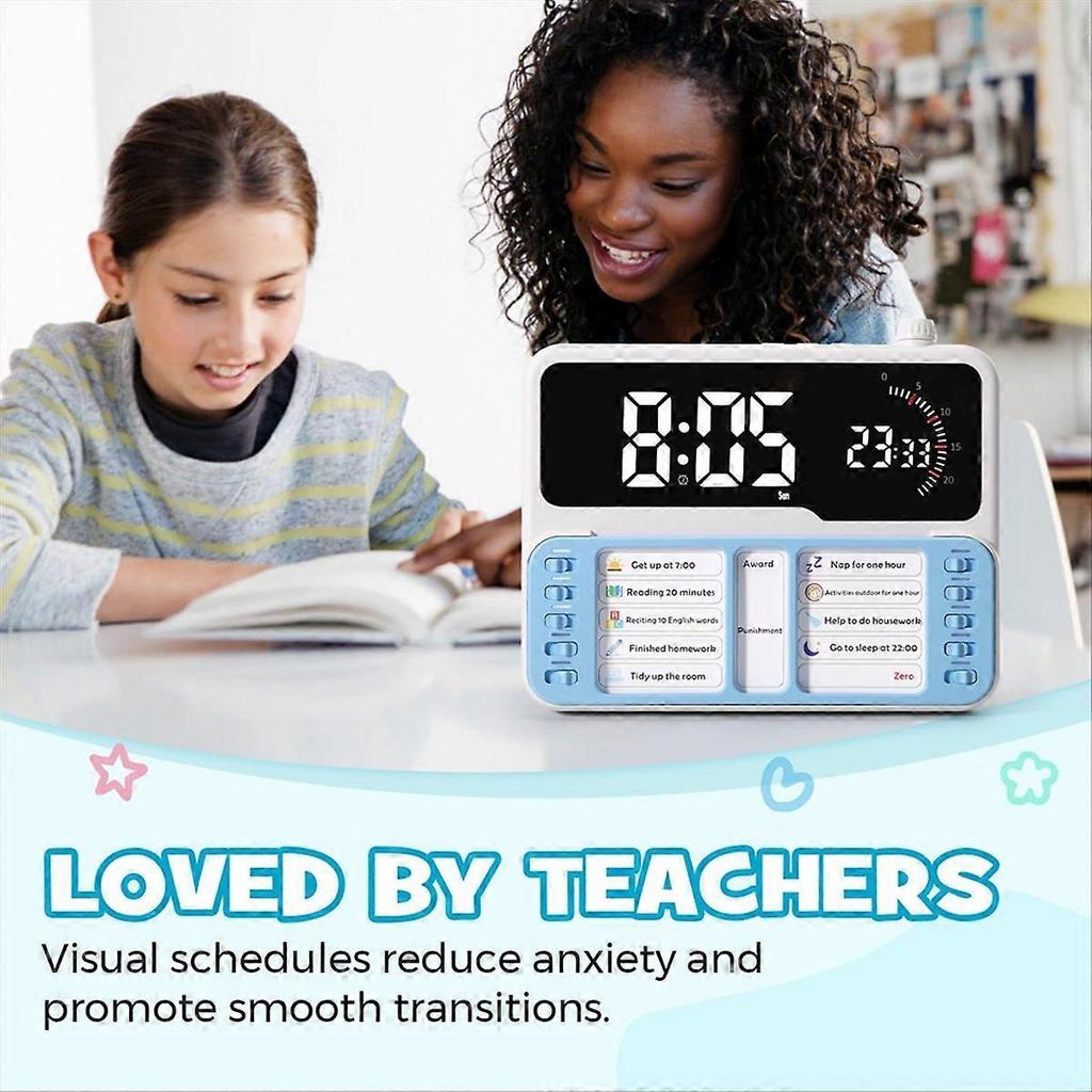 Timer Visivo per Bambini - Strumento di Gestione del Tempo per Autismo e ADHD con Sveglia Digitale, Planner con Tabella delle Attività per l'Allenamento della Concentrazione