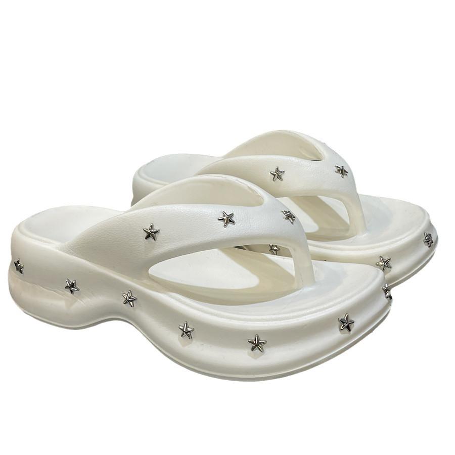 Super soft thick-soled star cool slippers for women to wear outside summer new models to wear versatile beach seaside non-slip flip-flops