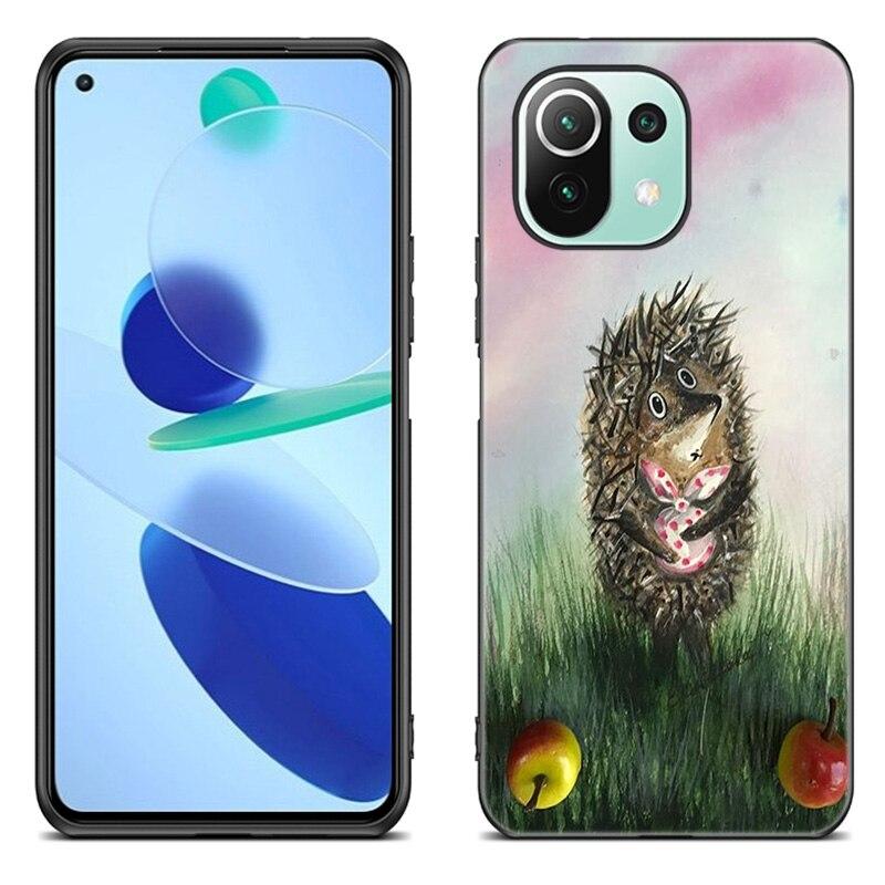 Custodia per Telefono Riccio nella Nebbia Per Xiaomi Mi 11 Lite NE 11i 10T 11T Pro A2 A3 Lite POCO F3 M3 M4 C31 X3 Pro NFC GT Cover Nera