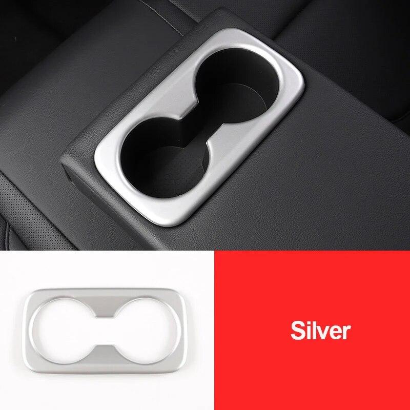 

Для Hyundai Tucson NX4 2022 2023 Hybrid N Line ABS автомобильное сиденье заднего ряда держатель чашки с водой крышка рамка отделка наклейки аксессуары серебряный