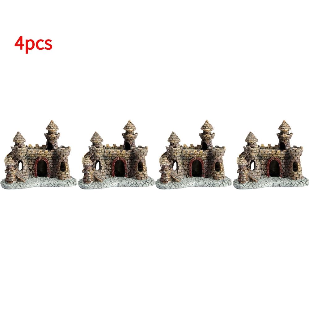 Artificial World of Tanks Stone-island Resin Castle Aquarium Landscape Ornament Aquarium Decor For The Fish Tank Retro Statues
