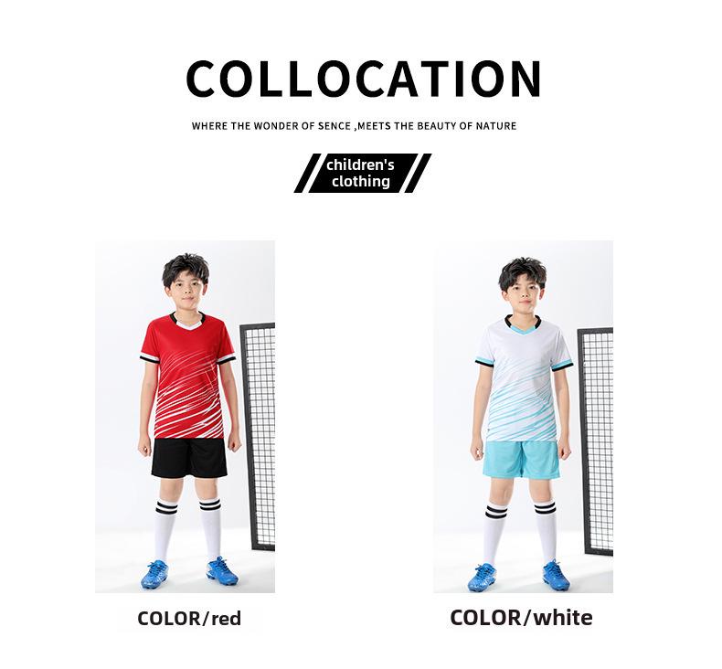 Schnelltrocknender, atmungsaktiver Fußball-Trainingstrikotanzug für Kinder – schweißabsorbierende Mannschaftsuniform für Jungen
