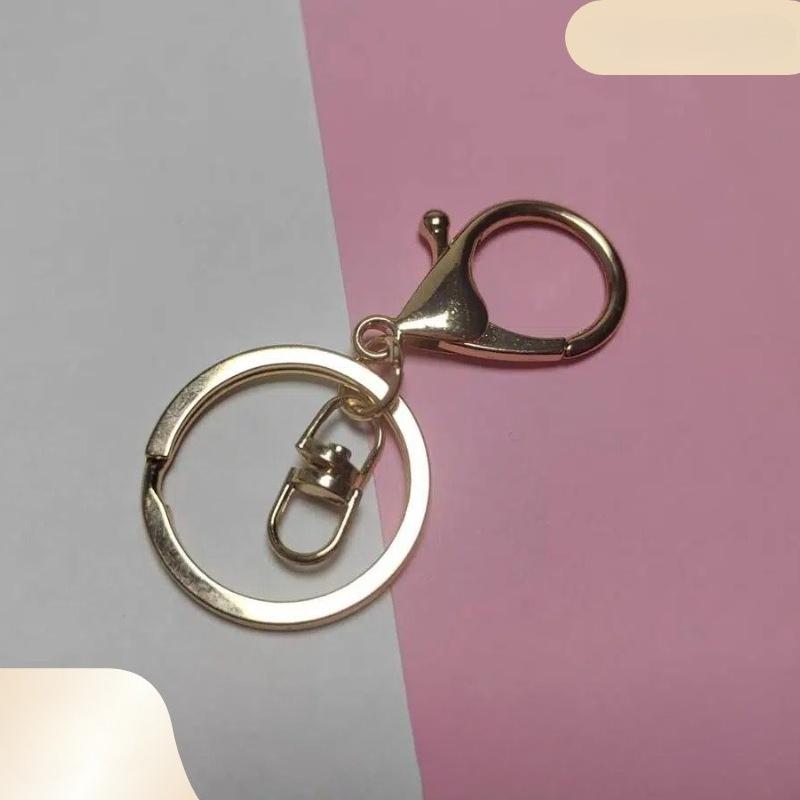 5Pcs/set  Keychain Ring Chain Metal Pendant Lobster Buckle Three-piece Set with 8 Characters Color Retention Plated DIY Jewelry Accessories
