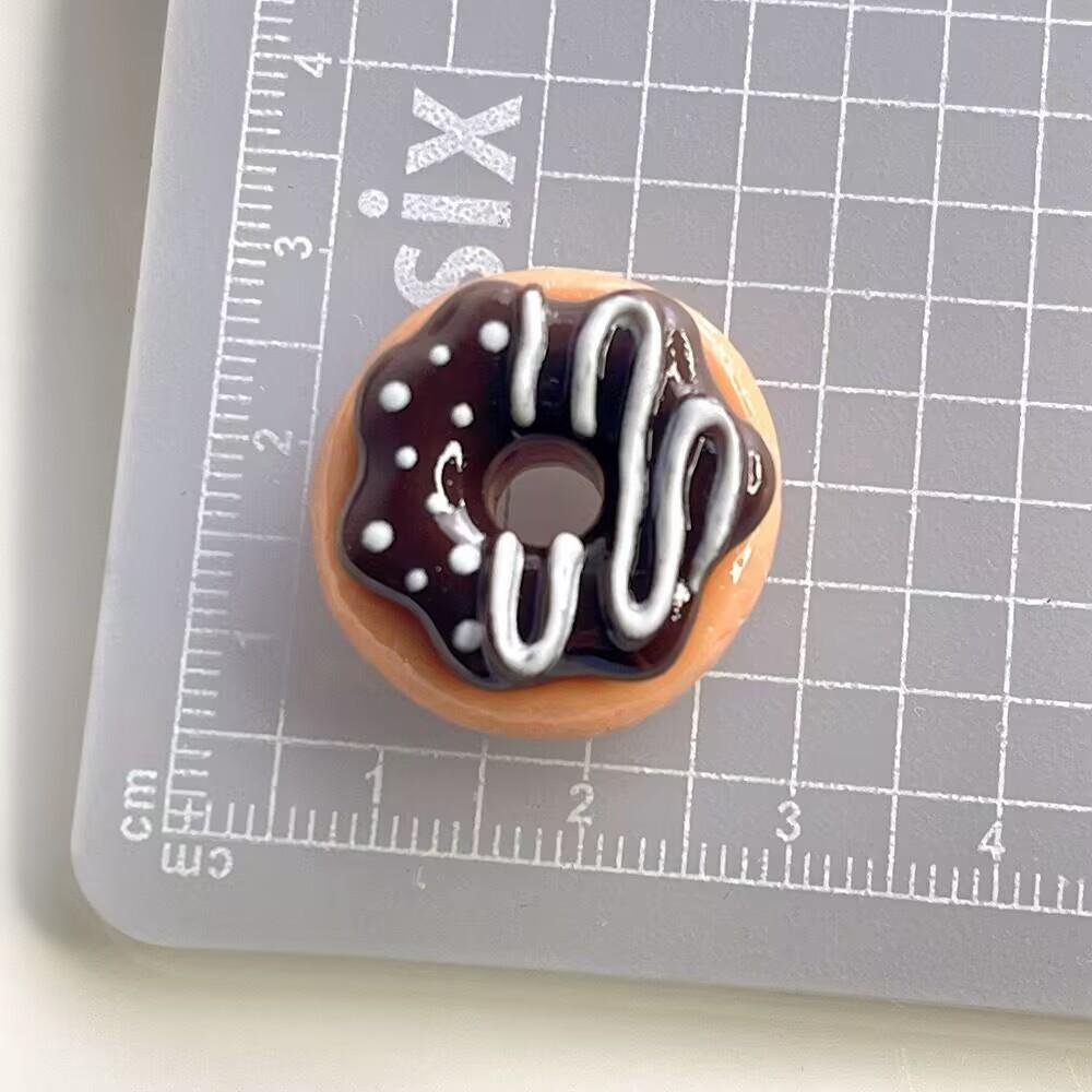 10/100Pcs Resin Donuts Miniatures Flatback Dollhouse Decor Accessories Charms Diy Craft Supplies Scrapbooking