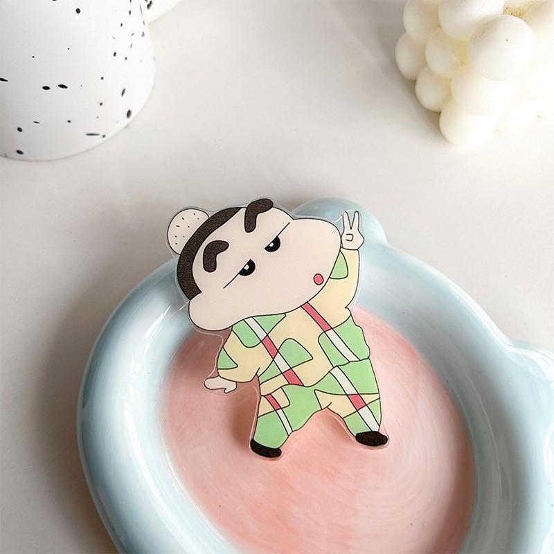 Cartoon Japanese Shin Chan Cute Adhesive Phone Airbag Stand Desktop TV Show Scalable Santa Claus Cookies