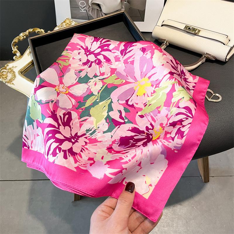 

Литературный И Свежий Принт Шелковый Платок Квадратный Платок Высококлассная Шаль Профессиональный Универсальный Шейный Маленький Квадратный Платок Головной Платок Unilateral 66-70CM