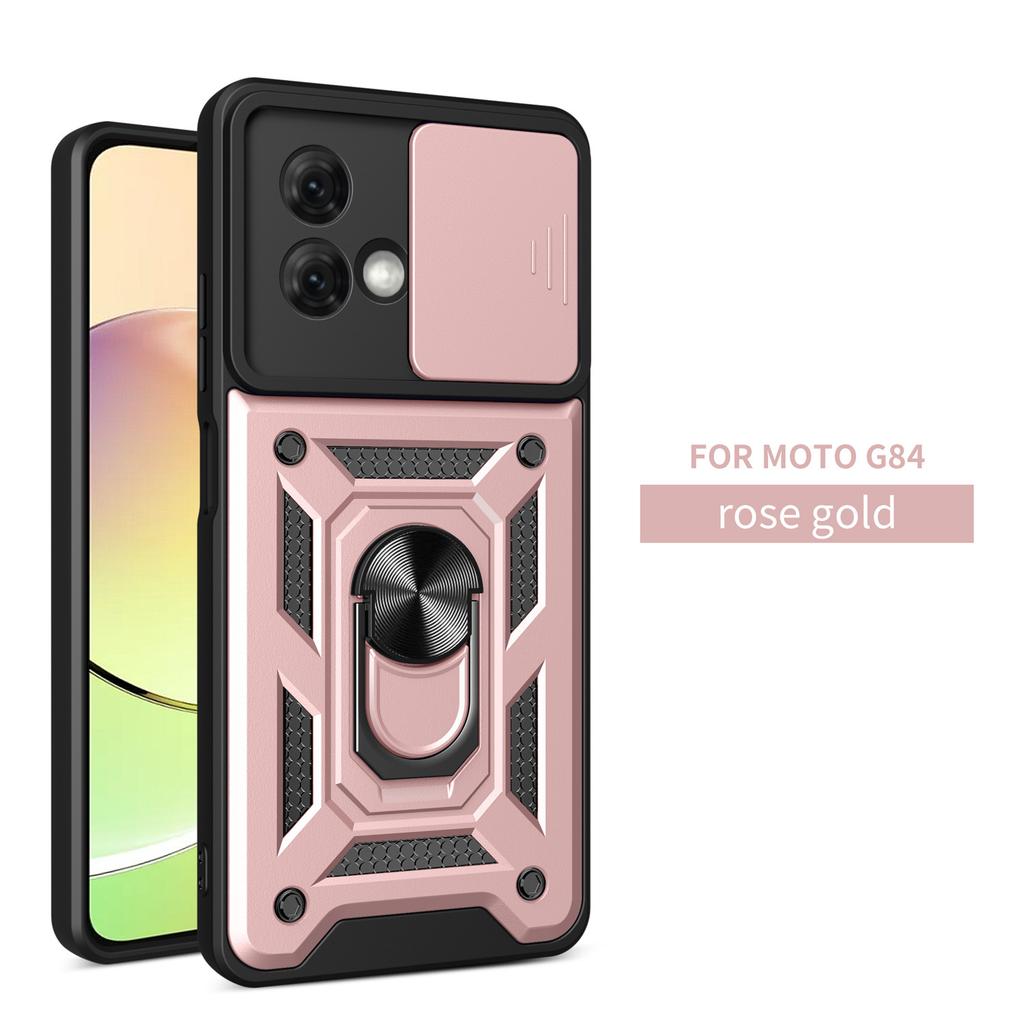 Coque For Motorola Moto G84 Shockproof Case Push Window Lens Coverage Ring Bracket Etui For Motorola Moto G84 Cover