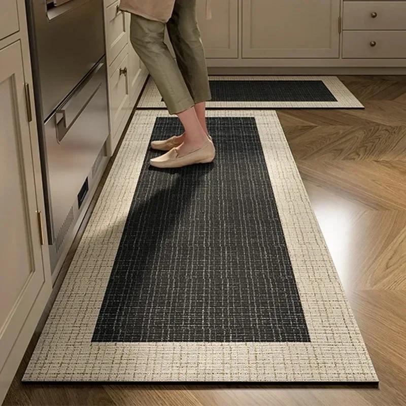 Carpet for Kitchen Waterproof Floor Mat PVC Leather Long Carpets Anti-slip Foot Mats Minimalist Home Decoration Rug