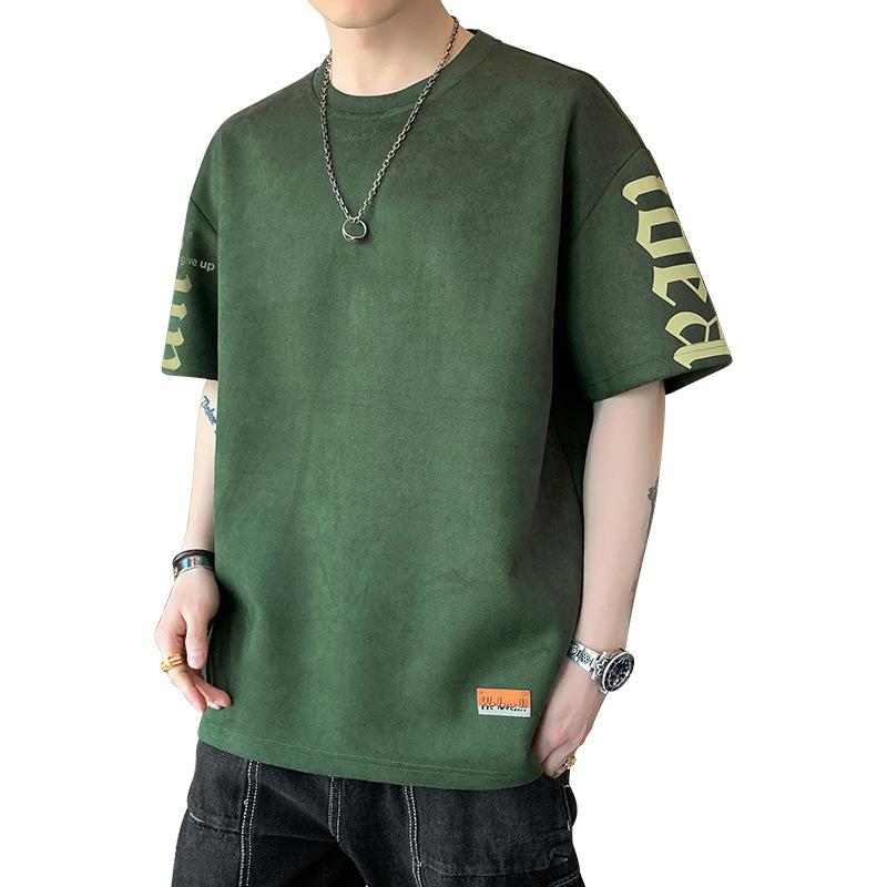 Мужская футболка с коротким рукавом летняя спортивная хлопковая футболка для отдыха M 1784₽