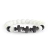 Prayer Men Women Bracelet Hematite Cross Rosary Natural Stone Beads Jesus Onyx Meditation Bracelets Bangles Jewelry Gift Pulsera