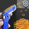 1PCS Keychain Gun 60 Rubber Bands Rubber Band Gun Shooting Pistol Alloy Kid Outdoor Party Metal Gun Gift Boyfriend Gift Funny