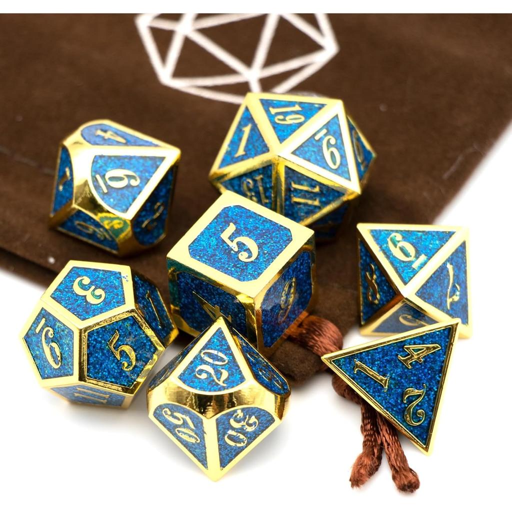 DND Tärningsset, Dungeons and Dragons Tärningar för D&D Tärningar med D20 Metalltärningsset eller RPG Rollspel MTG Bordsspel, Shadowrun Pathfinder