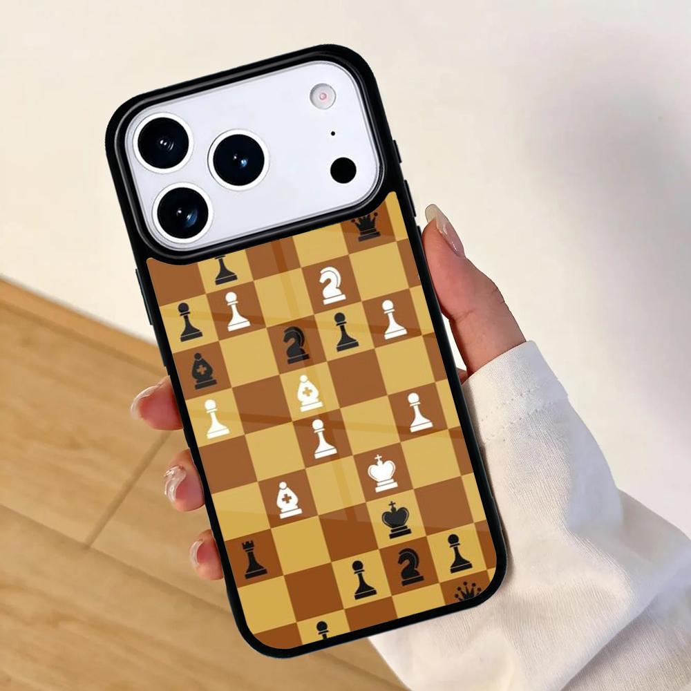 Chequered Chess Pattern Mobile Phone Case for IPhone 17 AIR 16pro Max 15 14 13 12 11 Bumper Cover