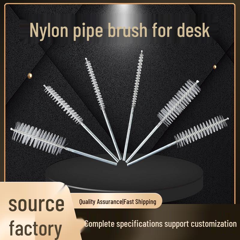 Nylon Hard Bristle Brush for Inner Hole Cleaning and Rust/Stain Removal White Nylon Brush; 8mm Bristle Diameter
