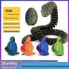 3D Printed Viper Snake Egg Set: Articulated Children's Toy and Creative Ornament