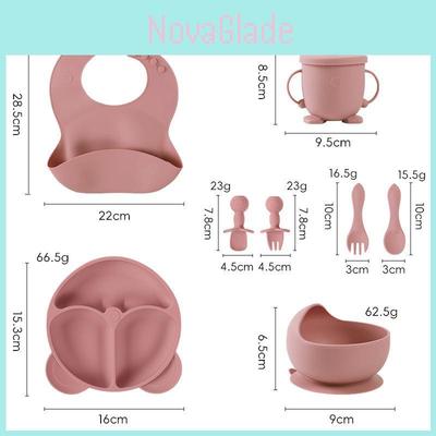 Silicone Baby Food Plate Set With Suction Bowl And Utensils For Toddler Selffeeding