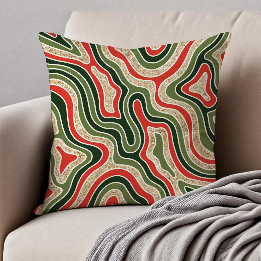 Christmas Materials Cushion Cover Pillowcase Antidustmite Invisible Zipper Short Plush Sofa Cushion