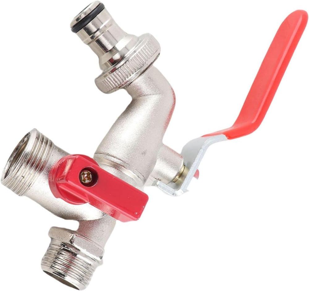 Brass Garden Water Faucet 1/2' inside & outside Easy Turn On/Off Lever Handle Watering Supply Ball Valve Garden Tool