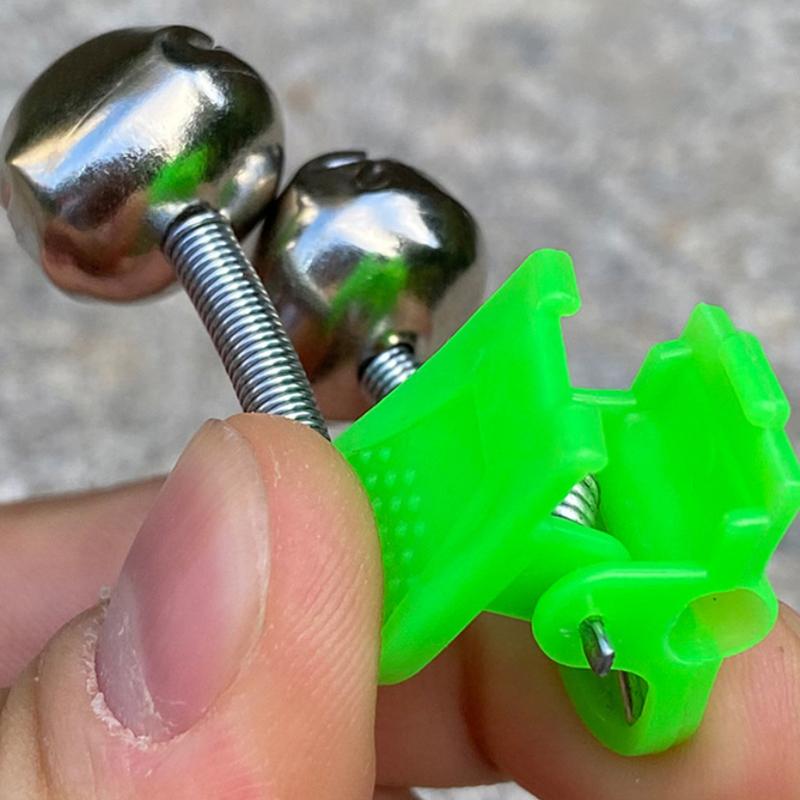 5/20Pcs Fishing Bite Alarms Fishing Rod Bells Tip Clip Bells Ring Green Abs Fishing Accessory Outdoor Pole Fish Bites Indicators