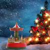LED Lighted Music Box Battery Operated Musical Merry-Go-Round Sky Wheel Resin Ornament Carousel Horse Whirligig Toy