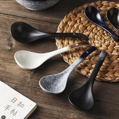 Japanese Ceramic Long-Handled Soup Ladle - Ideal for Porridge, Serving, and Seasoning