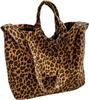 2025 Women's Leopard Print Canvas Tote Bag with Large Capacity – Shoulder & Handbag Trend