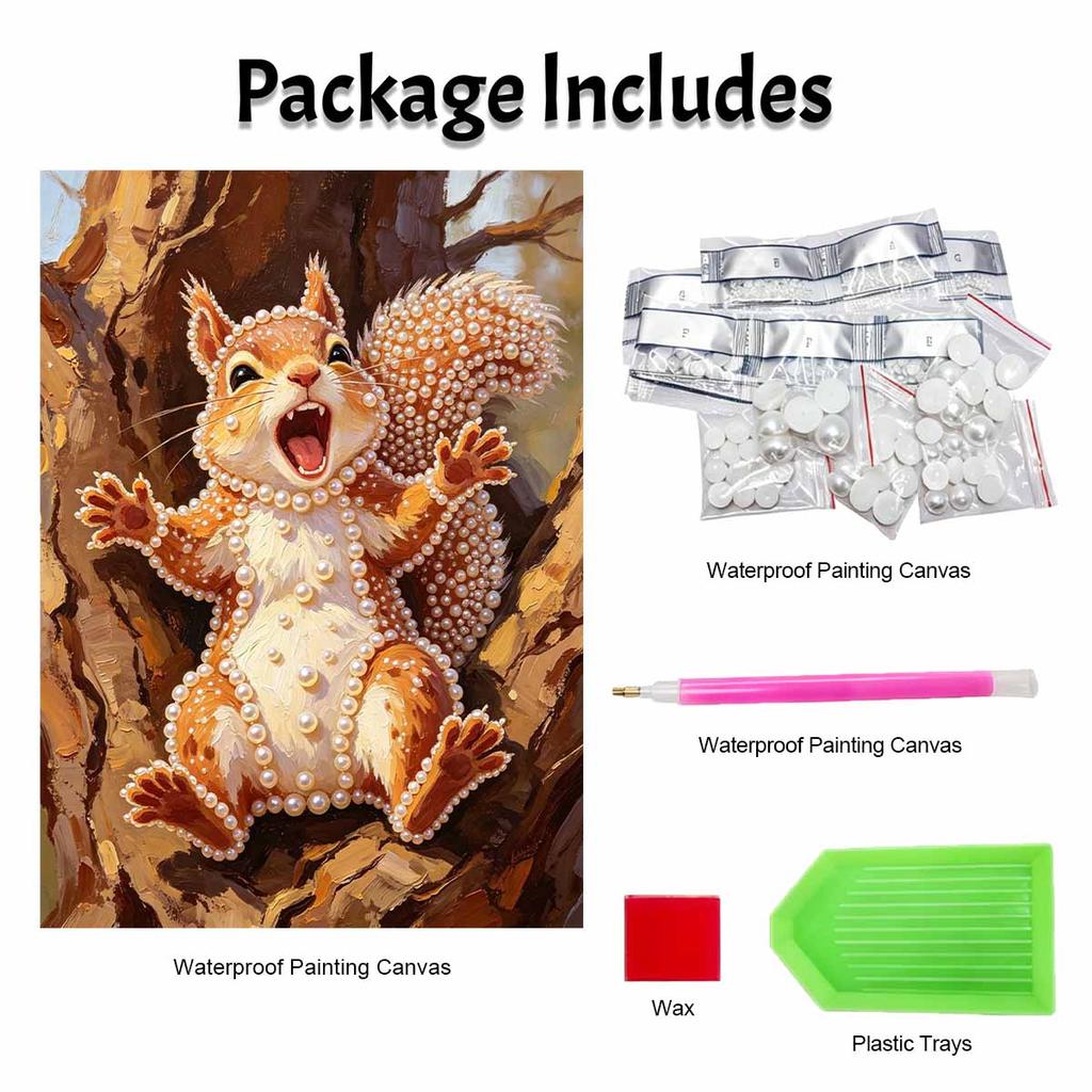Pearl Painting Kit Squirrel DIY Home Decoration Painting
