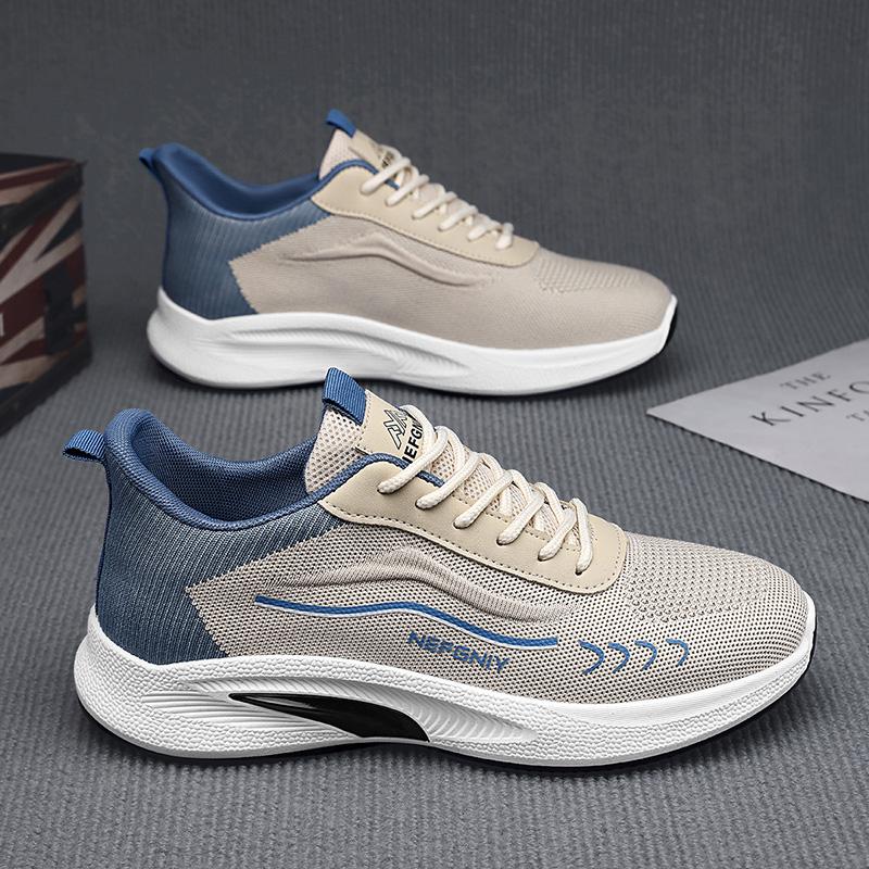 Fashion Men Mesh Breathable Platform Sneakers Summer New Trendy Versatile Lace-up Running Shoes Lightweight Training Tenis Shoes 2025