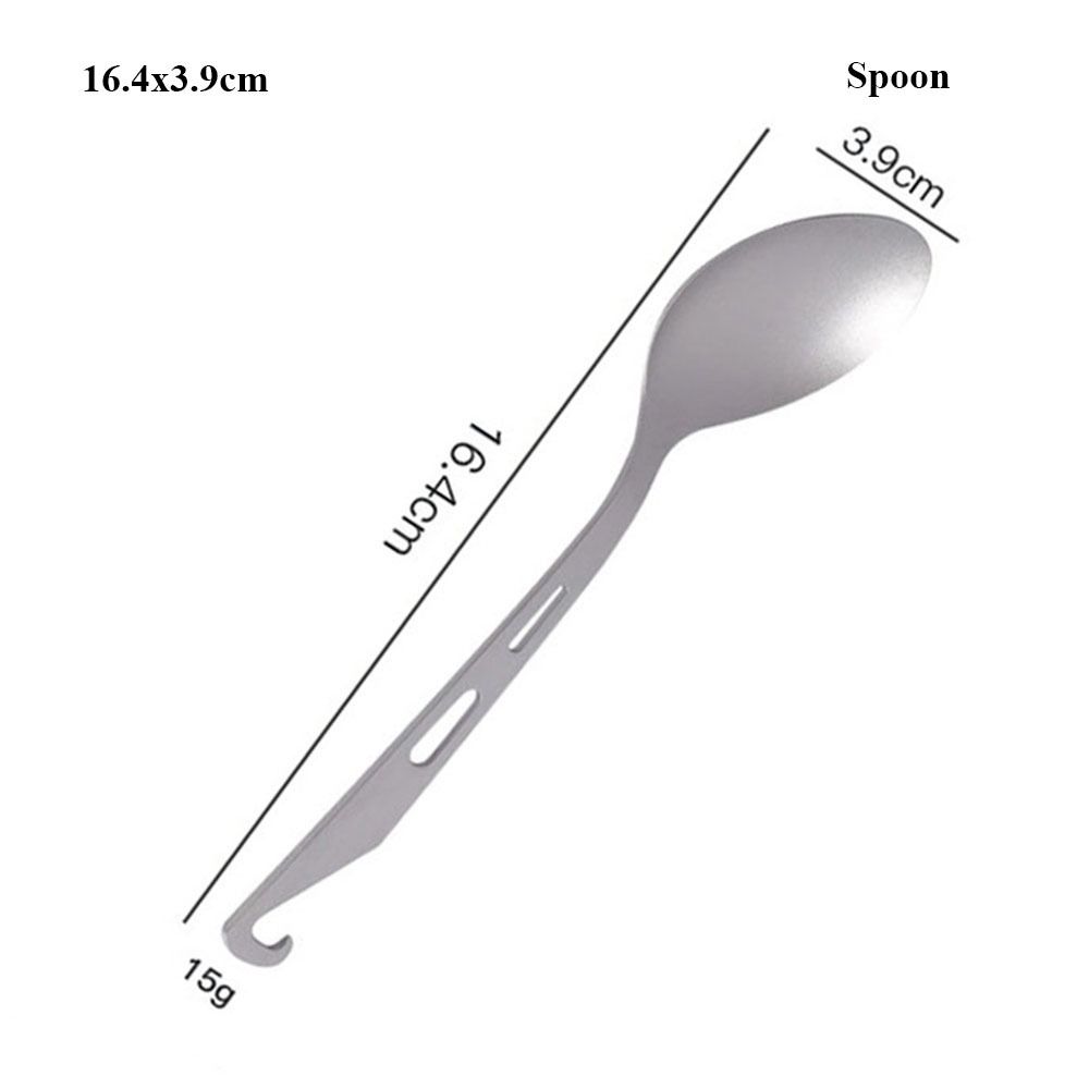 Long Handle Titanium Spoon Environmental Light Titanium Cookware Outdoor Camping Fork  Outdoor Tool