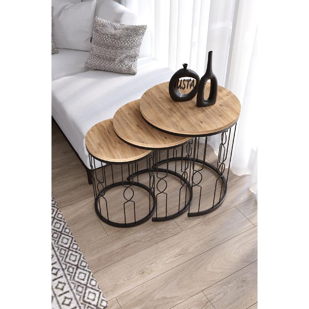 Hayal Wired Model Black Metal Nesting Black Glass