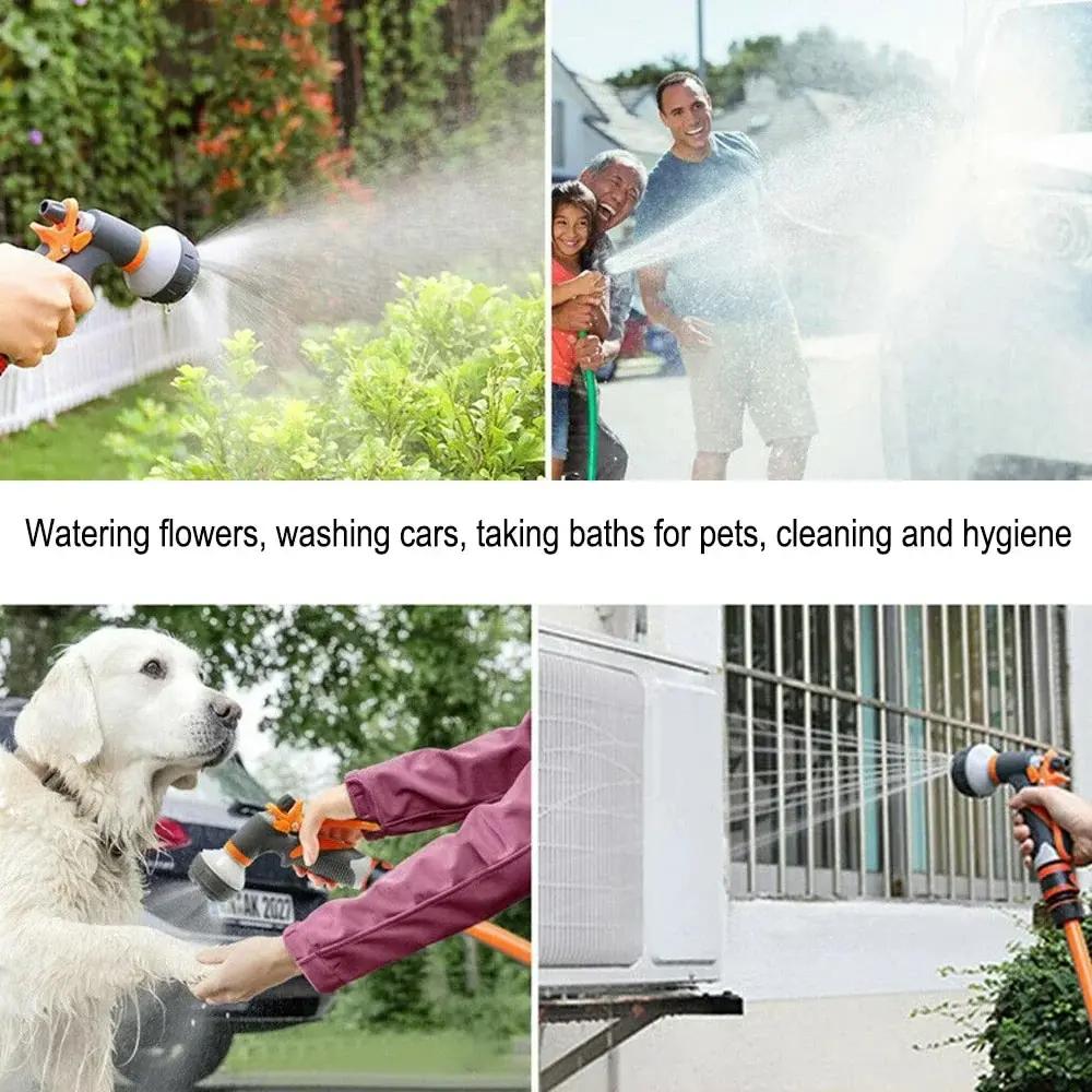 8 Pattern Garden Water Gun Hose Nozzle Mutifunctional Household Car Washing Yard Water Sprayer Pipe Tube Nozzle Sprinkle Tools
