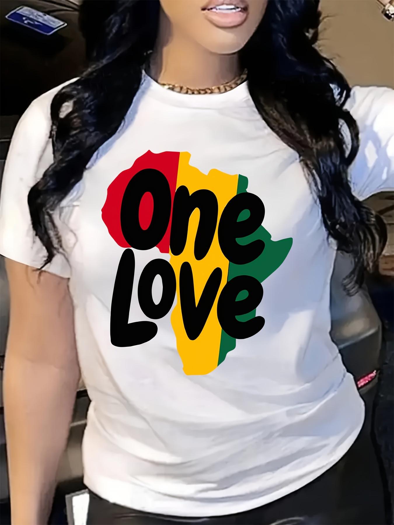 European sizes Vibrant Map Letter Print Crew Neck T-Shirt - Women s Short Sleeve Casual Top for Spring & Summer S