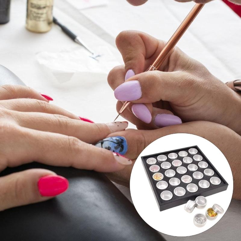 Jewelry Storage Box Visible Aluminum Containers For Rhinestones Studs And Pedicure Supplies Compact Solution